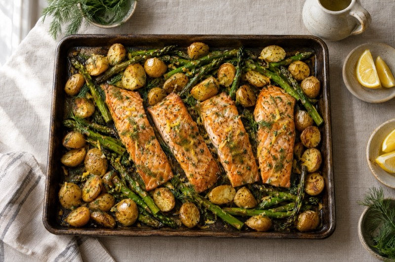 Sheet-Pan Lemon-Garlic Salmon